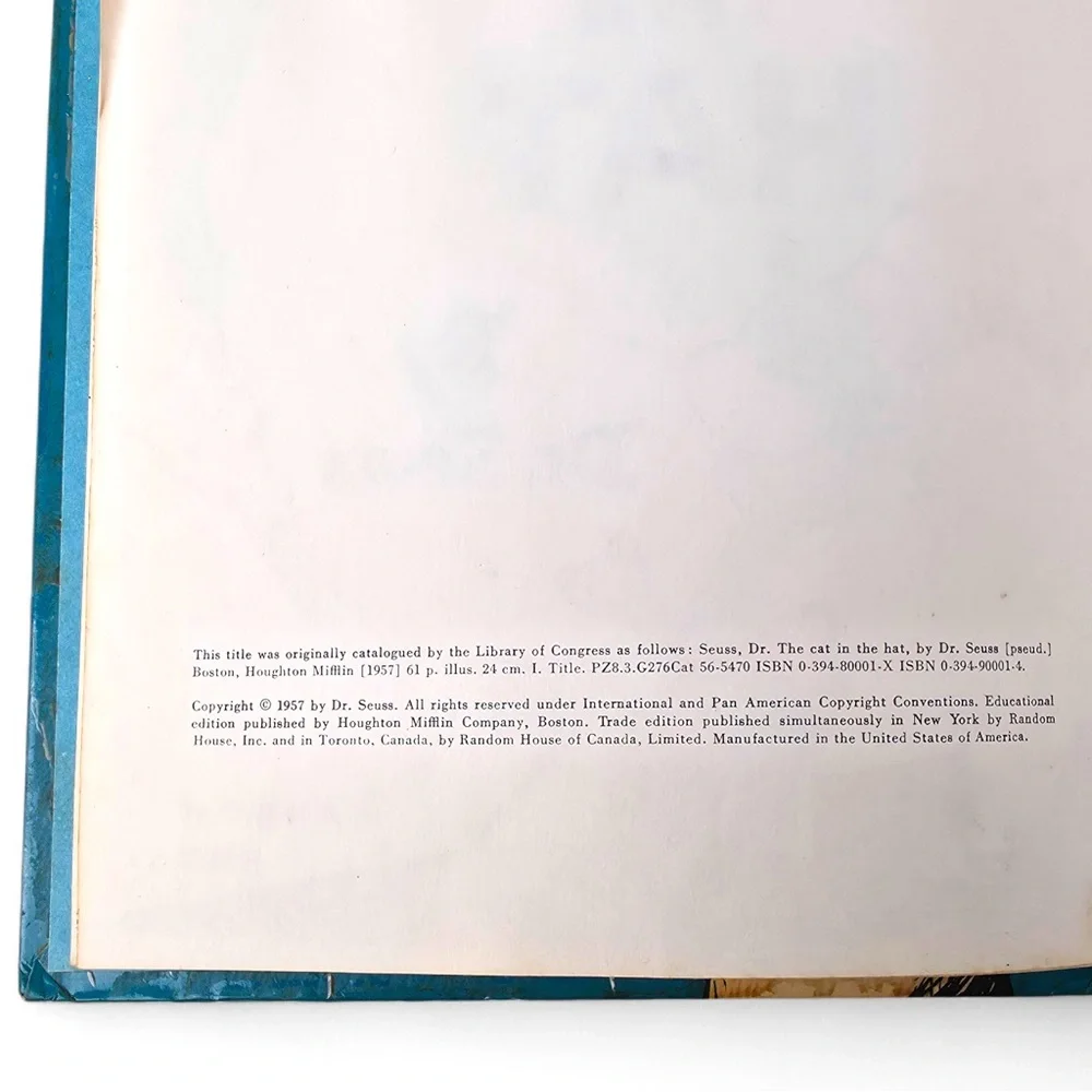 Cat In The Hat By Dr. Seuss Early Printing 1957 Educational Edition Original - Picture 2 of 5